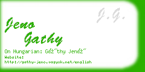 jeno gathy business card